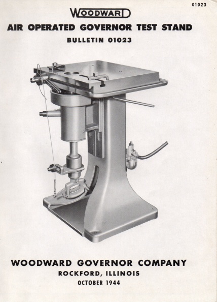 Woodward air operated governor test stand bulletin 01023